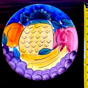Pier 1 Italy Hand Painted Fruit Design 2 plates